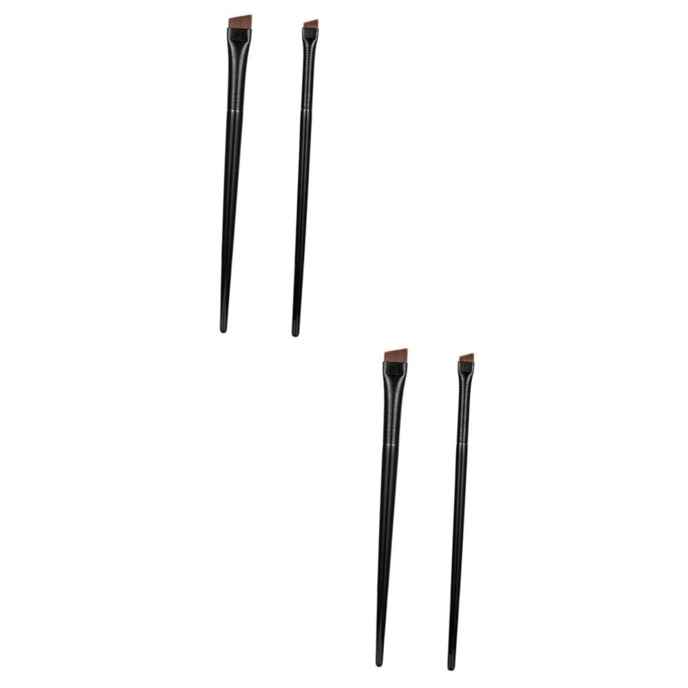 balacoo 6sets Professional Makeup Angled Eyeliner Brush Ultra Fine Slanted Eyebrow Stencil