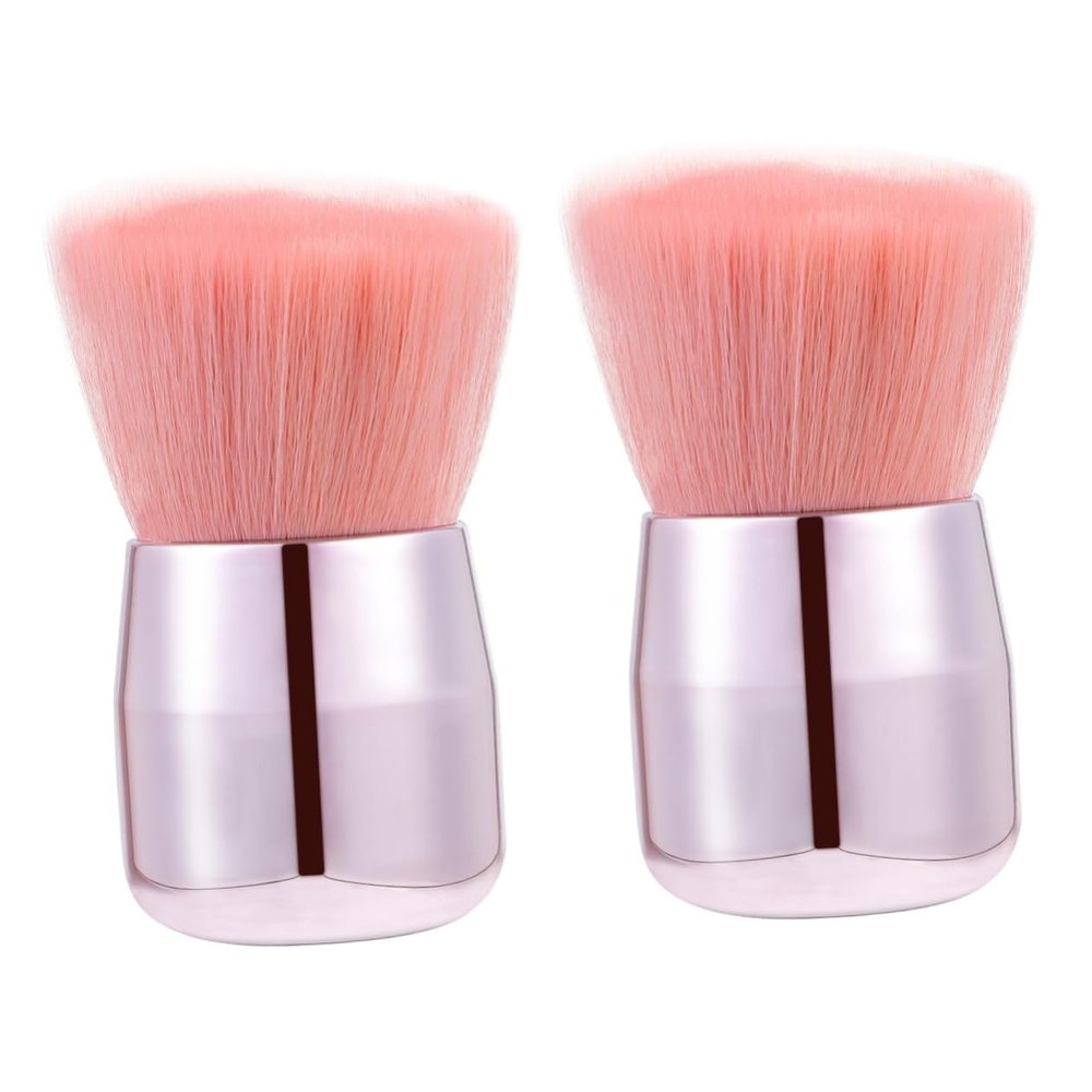 Balacoo 2pcs Mushroom Head Makeup Brush Makeup Stippling Brush Comfortable Makeup Brush Fluffy Powder Brush Highlighter Travel Cosmetic Applicator Mild Plastic Honey Powder Brush, 3.7x3.7cm
