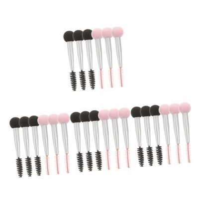 balacoo 24pcs Double Head Makeup Brush Sponge Eyebrow Brush Eyelash Mascara Tools for Women Makeup Applicators Kit for Face Practice