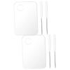 balacoo 2sets Cosmetic Palette Spatula for Makeup Mixing Blending Board for Foundation Eye Shadow and Pigment Easy to Clean and Portable view 1