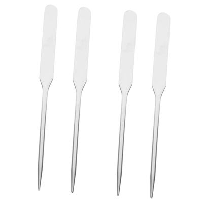 balacoo 4pcs Stainless Steel Makeup Mixing Spatulas Multifunctional Beauty Mixing Rods for Nail Art Foundation Blending Easy to Clean Ergonomic Design