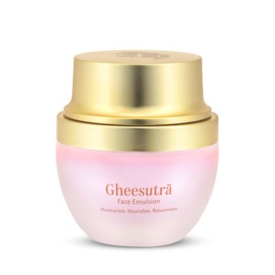 Shankara Gheesutra Face Emulsion with 100X Washed A2 Ghee, Hibiscus, and Vitamin C Daily Facial Moisturizer for Skin Firming, Toning, and Hydration Ayurvedic Skin Care for All Skin Types