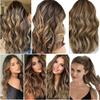 Tape in Highlighted Hair Extensions Human Hair Body Wave Blonde Hair Tape in Chocolate Brown Highlighted Caramel Blonde Tape in Human Hair Extensions 16 Inch 100g view 2