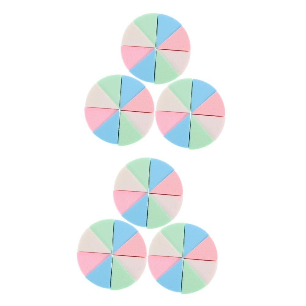 balacoo 6sets Makeup Sponge of Fan-shaped Sponges for Smooth Foundation Application Lightweight Compact for Blending Makeup Face Eyes Soft Material Total