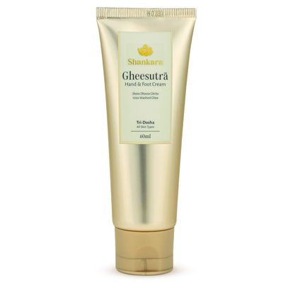 Shankara Gheesutra Hand and Foot Cream with 100X Washed A2 Ghee, Moringa, and Bamboo to Hydrate and Nourish Chapped, Dry Feet and Hands  Ayurvedic Foot Care for All Skin Types