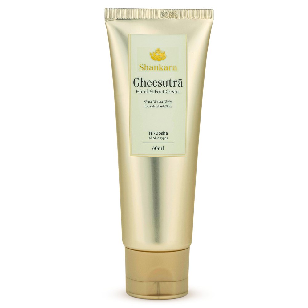 Shankara Gheesutra Hand and Foot Cream with 100X Washed A2 Ghee, Moringa, and Bamboo to Hydrate and Nourish Chapped, Dry Feet and Hands  Ayurvedic Foot Care for All Skin Types