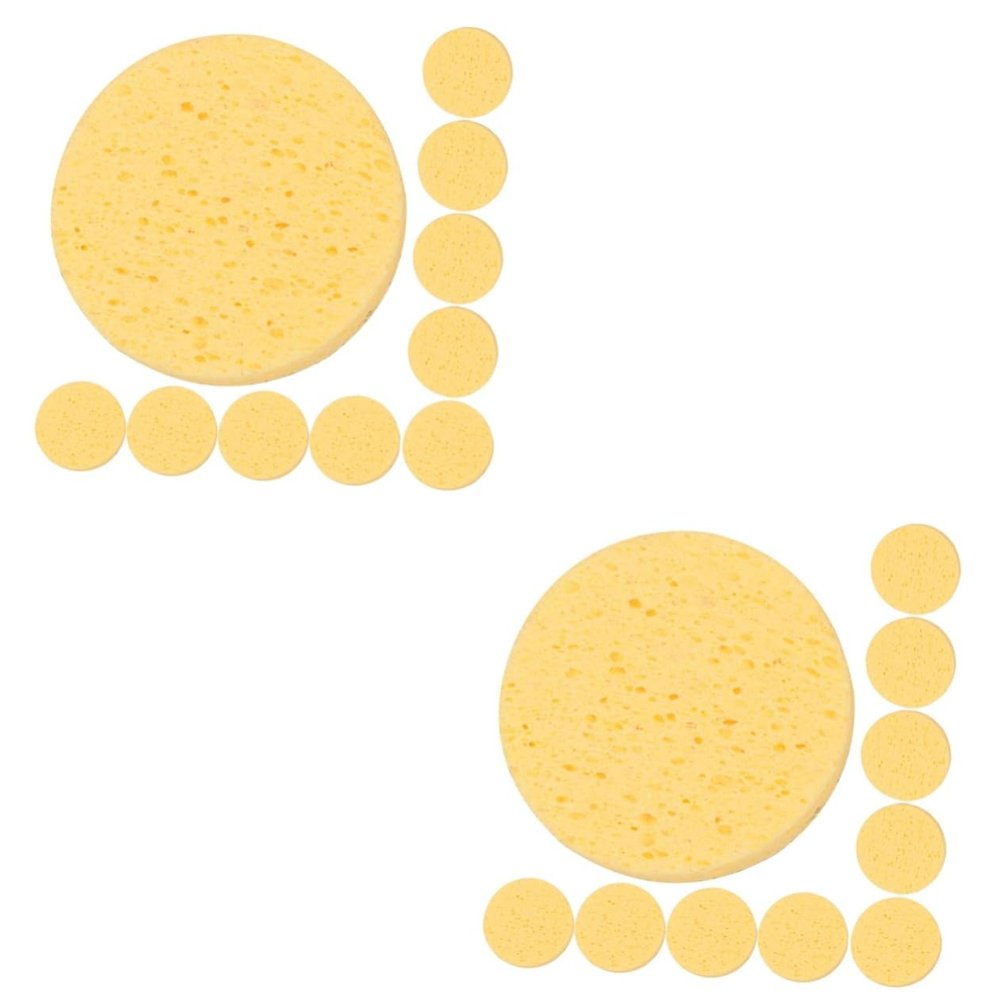 balacoo 20pcs Facial Exfoliating Scrubber Compressed Sponges Makeup Sponge Blender Natural Cellulose for Sensitive Skin Daily Cleansing