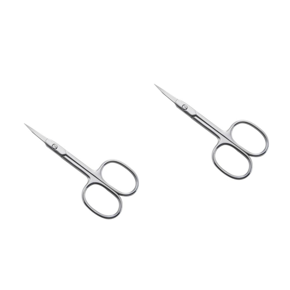 Angoily 2pcs Eyebrow Scissors Beauty Scissor Precision Tip Stainless Steel for Eyebrows and Nails