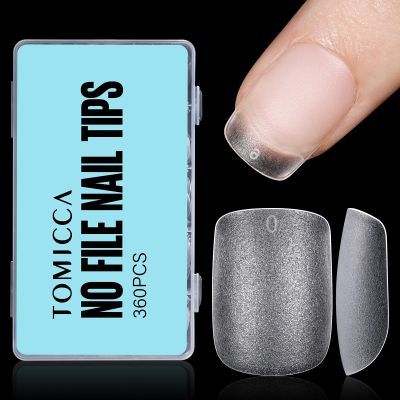 TOMICCA Extra Short Nail Tips Square, 15 Sizes Pre-shaped Soft Full Matte Square Nails, 360Pcs Acrylic Full Cover Gel Tips Press on Nails for Nail Extension Manicure