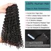 14inch Tape in Hair Extensions Natural Black Jerry Curly Human Hair Extensions PU Skin Weft Adhesive Tape ins for Women 100g/40pcs Full Head Natural Black 1b view 3
