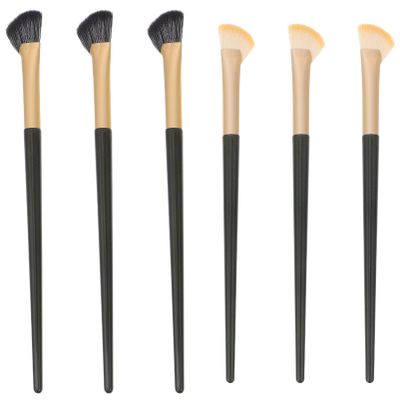 balacoo 6pcs Angled Eyeliner and Concealer Brush for Precise Eye Makeup Application Includes White and Black Brushes for Women and Girls Versatile Eyebrow and Eyeshadow Tools