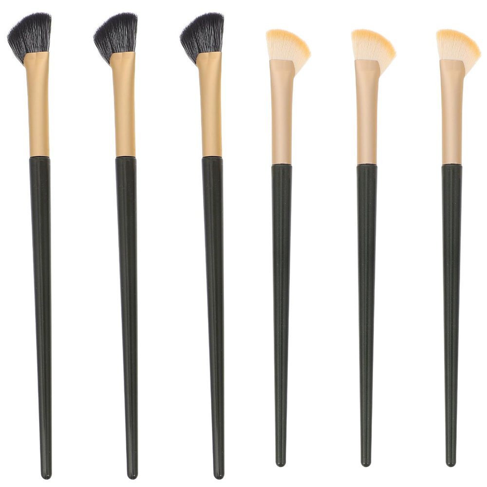 balacoo 6pcs Angled Eyeliner and Concealer Brush for Precise Eye Makeup Application Includes White and Black Brushes for Women and Girls Versatile Eyebrow and Eyeshadow Tools