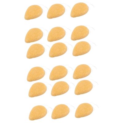 balacoo 18pcs Facial Cleansing Sponge Gentle Exfoliating Face Puff for Daily Skin Care Yellow Sponge for Makeup Removal Oil Control Easy to Use for All Skin Types