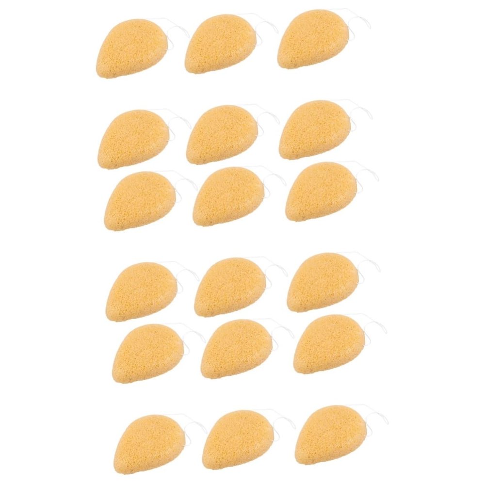 balacoo 18pcs Facial Cleansing Sponge Gentle Exfoliating Face Puff for Daily Skin Care Yellow Sponge for Makeup Removal Oil Control Easy to Use for All Skin Types