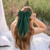4pcs Small Hair Bow Clips for Women Girls Green Silky Satin Hair Ribbon Large Bows for Hair Different Sizes Bowknot Alligator Clips Hair Bow Barrettes Oversized Long-tail Aesthetic Hair Accessories view 2