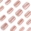 Nude Press On Nails Short Square Shiny Glossy Acrylic Full Cover Bling Glue On Finish Stick On Gel False Nails for Women Daily Wear 24Pcs view 3