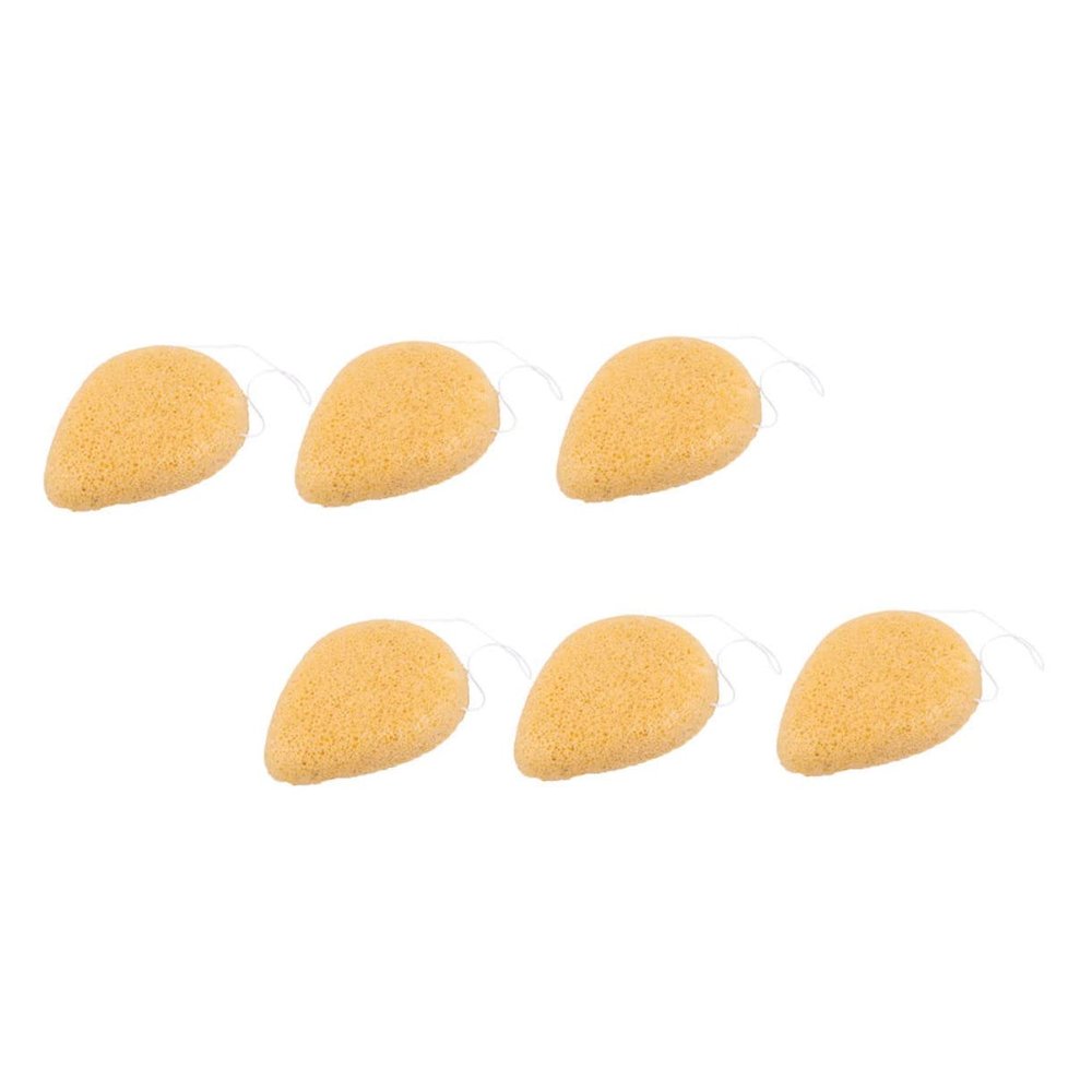 balacoo 12pcs Cleaning Sponges Gentle Exfoliating Facial Cleansing Pads for Makeup Removal and Skin Care Yellow Color for and Daily Use