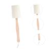 Angoily 2pcs Shower Brush Long Wooden Handle Natural Loofah Sponge Body Exfoliator Bath Brush Loofah for Smooth Skin view 3