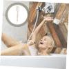 Angoily 2pcs Shower Brush Long Wooden Handle Natural Loofah Sponge Body Exfoliator Bath Brush Loofah for Smooth Skin view 4