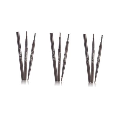 Angoily 3pcs Eyebrow Pencil Brush Set Black Dual-ended Automatic Brow Makeup Tool Soft Brush Tip for Natural All-day Wear and Easy Application