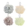 Angoily 4pcs Large Bath Mesh Pouf Soft and Comfortable Exfoliating Shower Sponge White Green Grey and Khaki for Relaxing Body Care and view 1