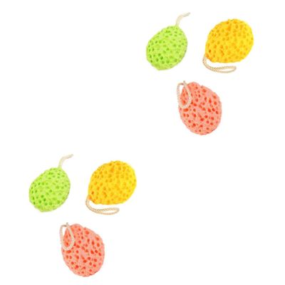 Angoily 6pcs Honeycomb Bath Sponges for Exfoliating Cleansing and Skin Care Vibrant Yellow Green and Orange Colors