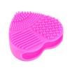 BIUDECO Silicone Heart Shaped Makeup Brush Cleaning Pad Rose Red Scrubber Tool for Care Durable and Adorable Design view 1