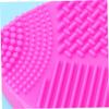 BIUDECO Silicone Heart Shaped Makeup Brush Cleaning Pad Rose Red Scrubber Tool for Care Durable and Adorable Design view 2