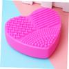 BIUDECO Silicone Heart Shaped Makeup Brush Cleaning Pad Rose Red Scrubber Tool for Care Durable and Adorable Design view 3