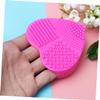 BIUDECO Silicone Heart Shaped Makeup Brush Cleaning Pad Rose Red Scrubber Tool for Care Durable and Adorable Design view 4