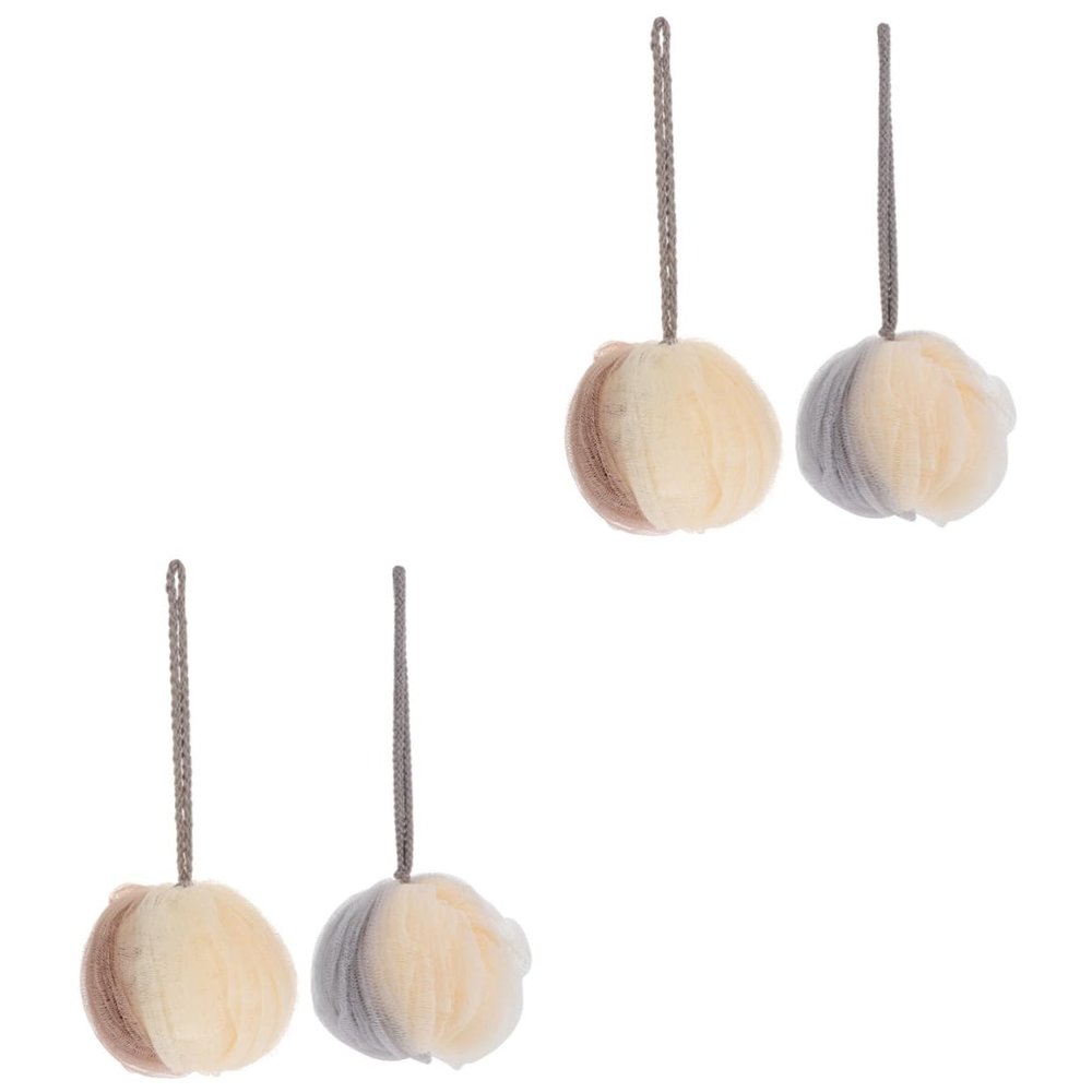 Angoily 4pcs Bath Foaming Scrubber Bath Shower Ball Mitt Comfortable Grip for Men Women
