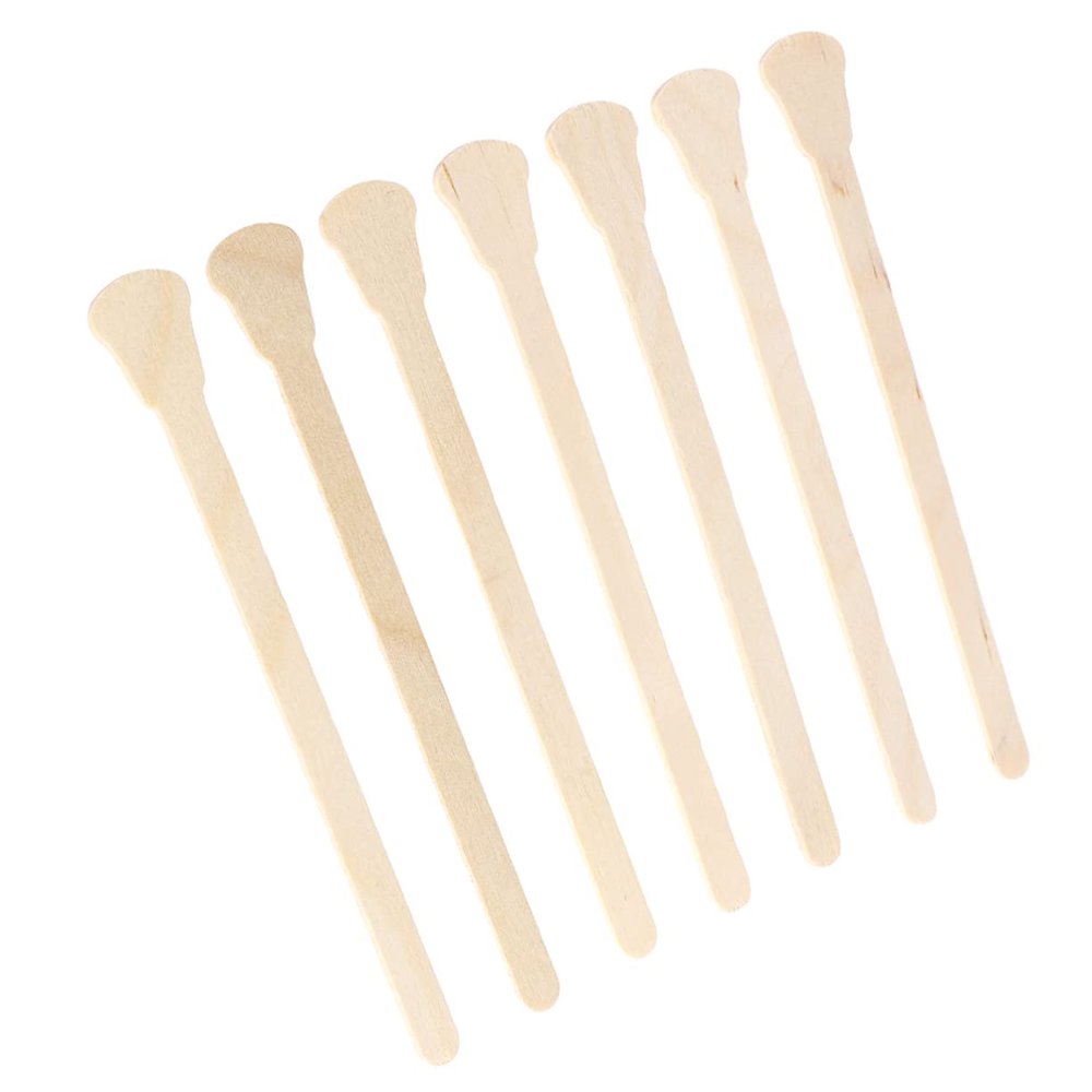Angoily Hair Removal Stick 100pcs Wooden Disposable Waxing Spatulas Non Stick Wax for Professional or Home Use