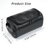 Leather Toiletry Bag for Women and Men Gift Hanging Toiletry Bag Travel Kit Pouch Bag Shaving Dopp Kit (Black) view 2