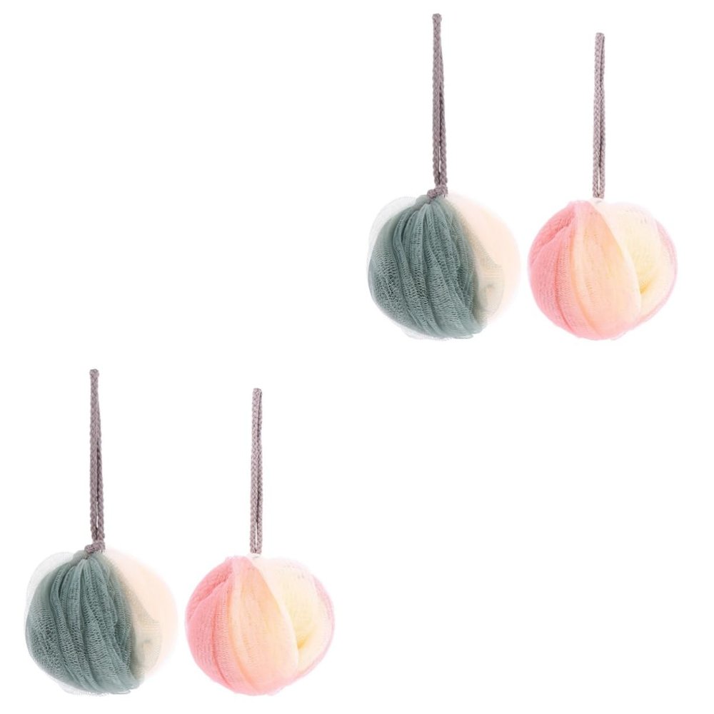 Angoily 4pcs Shower Mesh Foaming Bath Bubble Ball Skin Cleaner Bath Scrubber Washcloth Body Skin Care Products