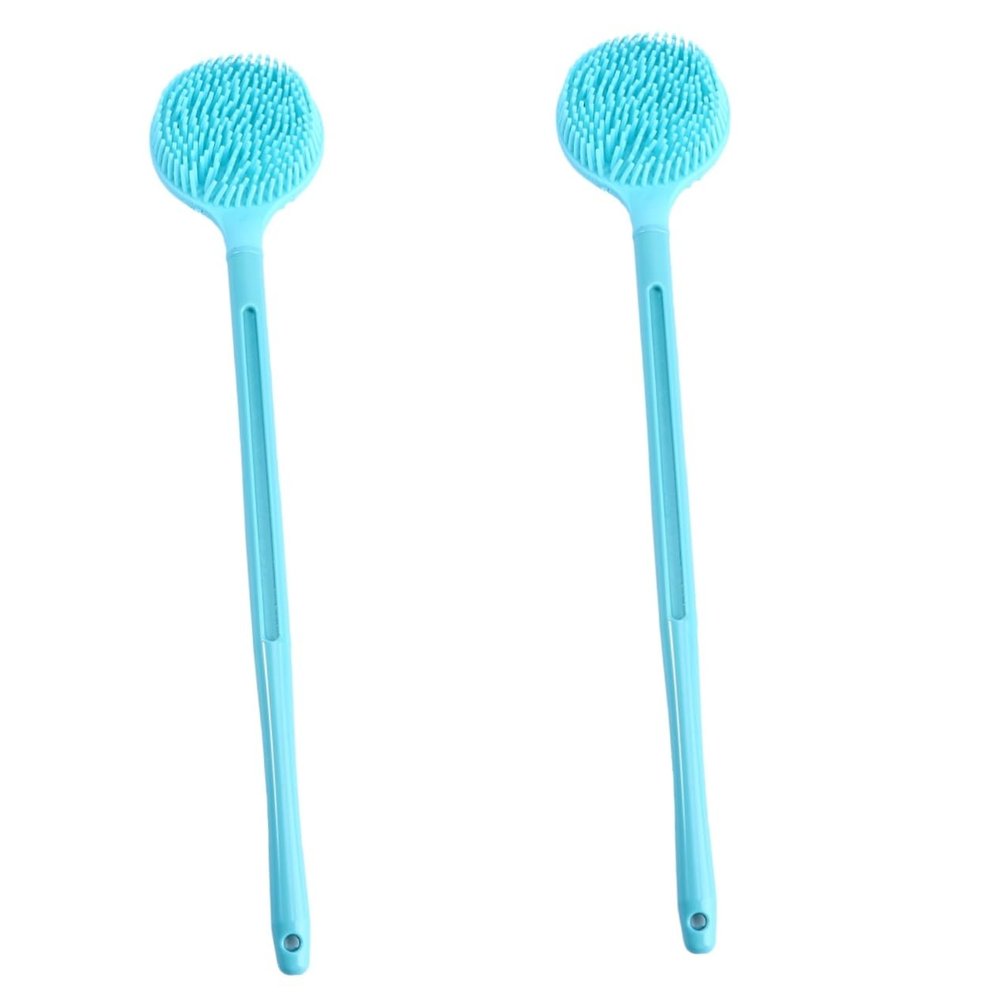 Angoily 2pcs Silicone Bath Brush Dual-Sided Exfoliating Back Scrubber for All Skin Types -Tear Design Hanging for Easy Storage for Family