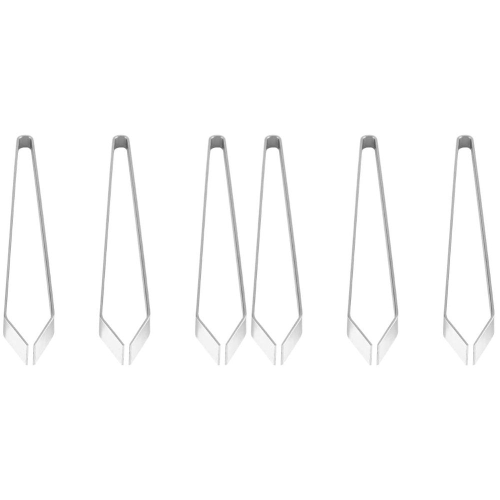 Angoily 6 Pcs Fish Bone Clip for Restaurant Slant Tweezer for Bone Removing Stainless Steel Tweezer Fish Food for Hair Removing
