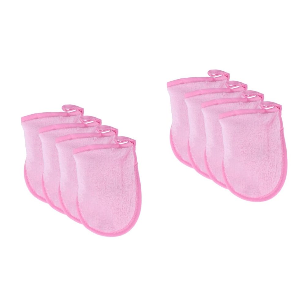 Angoily 8pcs Luxurious Face Cleaning Gloves Soft Makeup Removal Puff Reusable Scrub Gloves for Daily Use