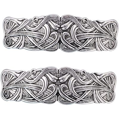Vintage Large Celtic Hair Clips, Styling Pins and Decorations, Silver 2pcs