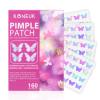 Acne Pimple Patches for Face (160 Counts), Hydrocolloid Acne Patches with Tea Tree Oil and Calendula Extract, Cute Colorful Butterfly Shape Spot Stickers for Skin Care, Zit Patches view 1