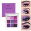 GL-Turelifes 9 Colors Matte&Pearl Black Eyeshadow Palette, Smoky Eye Shadow Makeup, Silver Glitter Grey Eyeshadow with Mirror Waterproof Long Lasting Highly Pigmented Eye Shadows (Purple) view 2