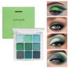 GL-Turelifes 9 Colors Matte&Pearl Black Eyeshadow Palette, Smoky Eye Shadow Makeup, Silver Glitter Grey Eyeshadow with Mirror Waterproof Long Lasting Highly Pigmented Eye Shadows (Green) view 2
