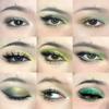 GL-Turelifes 9 Colors Matte&Pearl Black Eyeshadow Palette, Smoky Eye Shadow Makeup, Silver Glitter Grey Eyeshadow with Mirror Waterproof Long Lasting Highly Pigmented Eye Shadows (Green) view 3