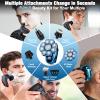 9D Electric Head Shaver for Bald Men, Upgraded 5-in-1 Waterproof Wet/Dry Grooming Kit Electric Shaver for Men, Cordless Rechargeable Bald Head Razor for Home&Travel view 4