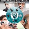 9D Electric Head Shaver for Bald Men, Upgraded 5-in-1 Waterproof Wet/Dry Grooming Kit Electric Shaver for Men, Cordless Rechargeable Bald Head Razor for Home&Travel view 4