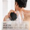 ARIOSOX Silicone Back Scrubber for Shower, Detachable Long Handle Body Scrub Brush, Shower Brush for Shower Exfoliating and Message, Dual Purpose Overall Cleaning - Black view 3