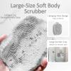 ARIOSOX Silicone Back Scrubber for Shower, Detachable Long Handle Body Scrub Brush, Shower Brush for Shower Exfoliating and Message, Dual Purpose Overall Cleaning - Grey view 2