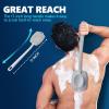 ARIOSOX Silicone Back Scrubber for Shower, Detachable Long Handle Body Scrub Brush, Shower Brush for Shower Exfoliating and Message, Dual Purpose Overall Cleaning - Grey view 4