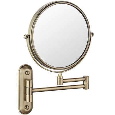 8 Inch Wall Mounted Makeup Mirror Antique Bronze - 10x Magnification Two-Sided Swivel Extendable Bathroom Mirror for Shaving and Makeup(Size:8inch,Color:1X+10X) (1x+5X 8inch)