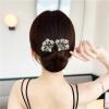 Elegant Hair Clip for Women, Rhinestone Flower Hair Clip, for Thick or Thins Ponytail Hair Strong Hold,Lazy Hair Curler Deft Bun Maker (#C) view 3