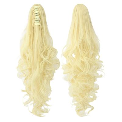 180G Thick Long Curly Clip On Hairpiece Extensions Ponytail Tail Synthetic Hair Claw Ponytailtails